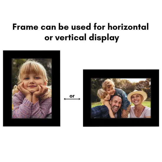 Americanflat 4x6 Modern Picture Frame - Set of 2 - Photo Frame for Wall Display - Shatter Resistant Glass - Adjustable Hanging Hardware - Includes Easel for Tabletop Display - Black {4}