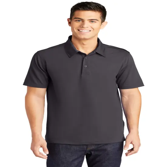 Sport-Tek&reg; PosiCharge Active Textured Collared Short Sleeve Polo Iron grey {1}