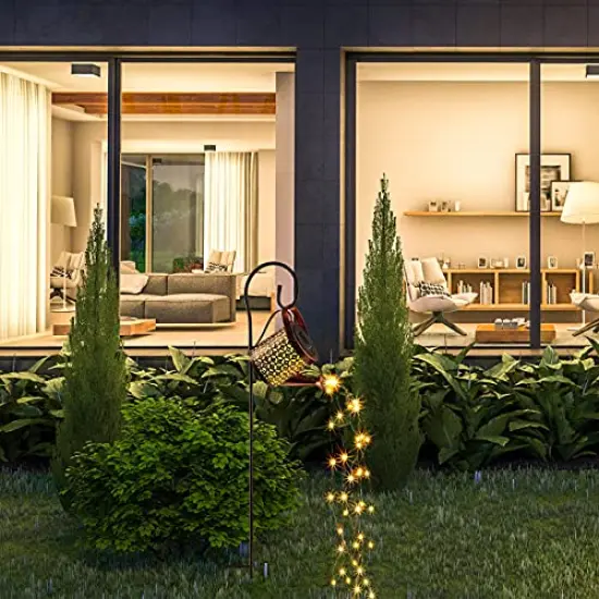 Watering Can with Lights Star Shower Watering Can Solar Twinkle Lights Waterproof Outdoor Decor LED Fairy Lights for Garden Yard Outdoor Lawn Patio Party Decorations Path Lights (Barrel Style) {3}