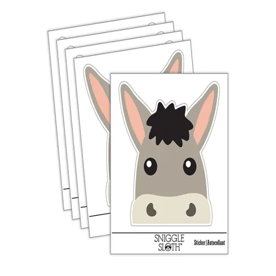 Peeking Donkey Waterproof Vinyl Phone Tablet Laptop Water Bottle Sticker Set - 5 Pack {2}