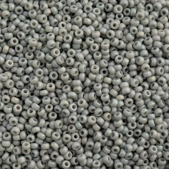 Miyuki 22g Frosted Glazed Rainbow Matte Round Seed Beads, 11/0 Grey AB #4705 {1}