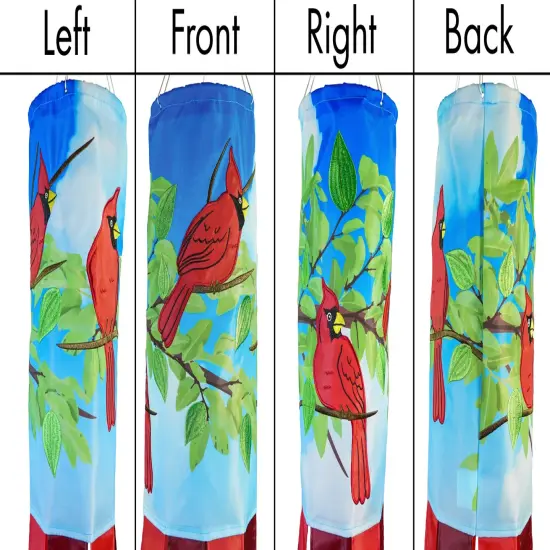 In the Breeze 5212 &mdash; Cardinal 40-inch Inspiration Windsock &mdash; Colorful Hanging Garden D&eacute;cor with Embroidered Details {6}