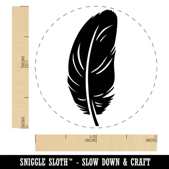 Stout Bird Feather Self-Inking Rubber Stamp for Stamping Crafting Planners Brown {1}