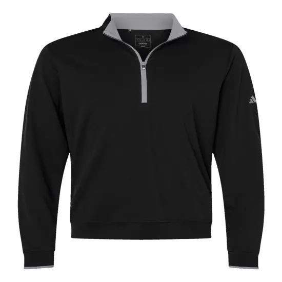 Adidas&reg; Lightweight Quarter-Zip Pullover Black/ grey three {1}