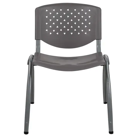 Emma and Oliver Home and Office Plastic Stack Chair with Perforated Back - Guest Chair Black {9}