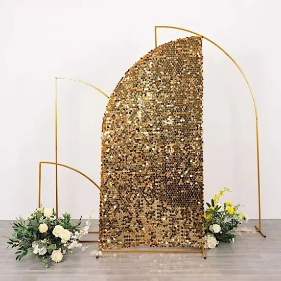 6 ft GOLD Double Sided Big Payette Sequin Half Moon Arch STAND {4}