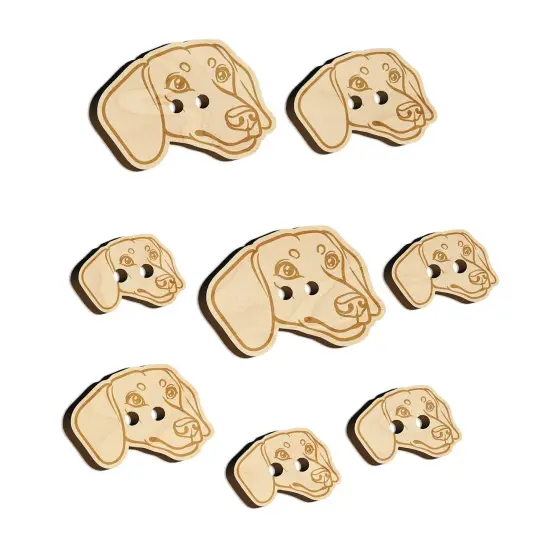 Dachshund Dog Head Wood Buttons for Sewing Knitting Crochet DIY Craft {7}
