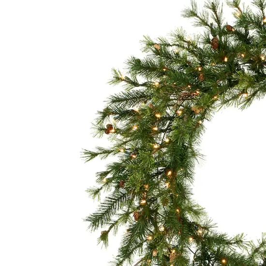 Vickerman Pre-Lit Mixed Country Pine Commercial Christmas Wreath - 60" - Clear Lights Green {4}