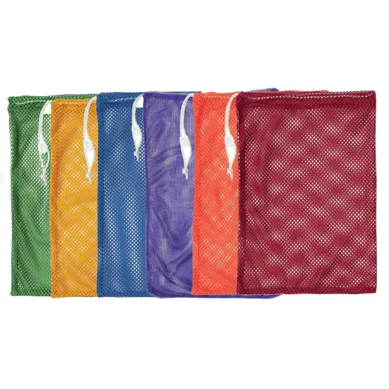 Mesh Equipment Bag, 12" x 18", Assorted Colors, Pack of 6 {1}