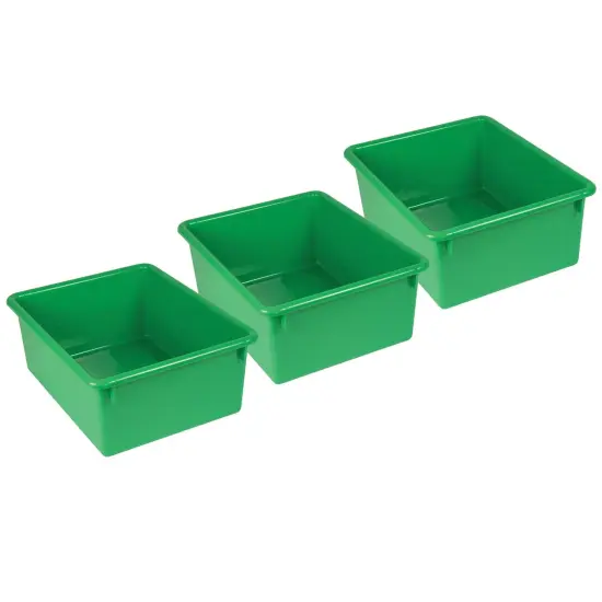 Stowaway&reg; 5" Letter Box no Lid, Green, Pack of 3 {1}