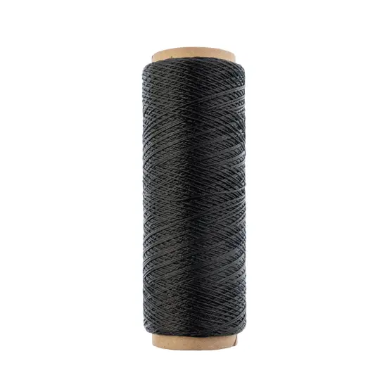 Gudebrod 0.015" Waxed Polyester Thread 500ft | Made In USA Black {2}