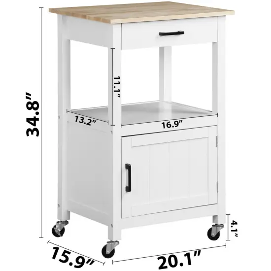 Rolling Kitchen Cart Island Single Door Cabinet {3}