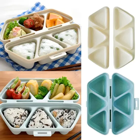 6 Cell Triangle Rice Ball Bento Press Maker {2}