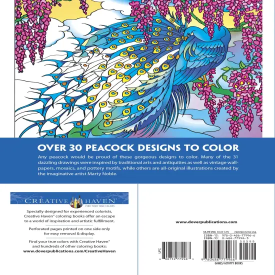 Creative Haven: Peacock Designs Coloring Book-Softcover {2}