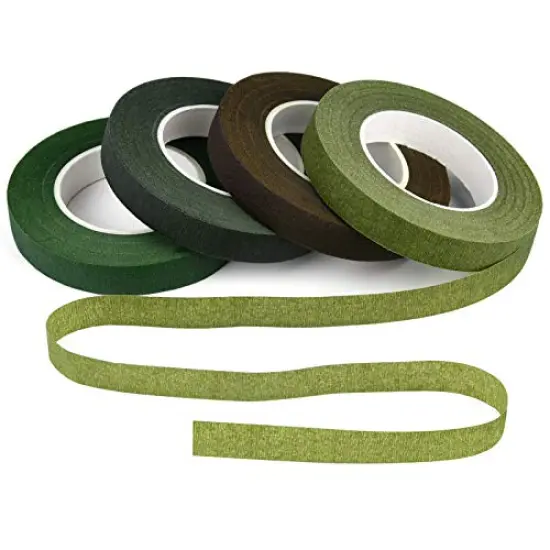 4 Rolls 1/2" Wide Floral Tapes for Bouquet Stem Wrapping and Floral Crafts,Wedding Bouquet,Dark Green,Light Green,Grass Green,Dark Brown {2}
