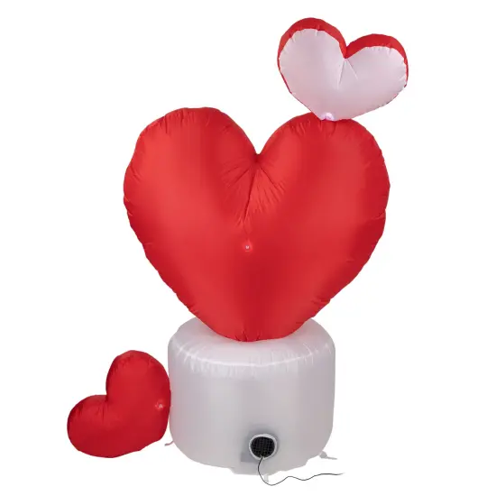 Northlight LED Lighted Inflatable Valentine's Day Rotating Heart Outdoor Decoration - 5' Red {5}