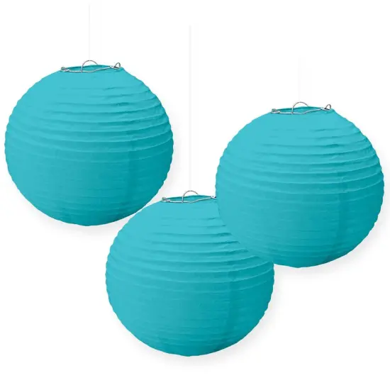 Caribbean Blue Round Paper Lanterns {1}