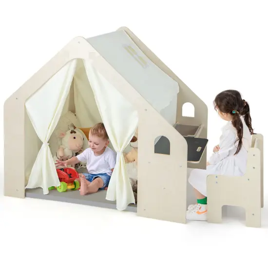 Montessori Style Indoor Playhouse With Storage Bin {4}