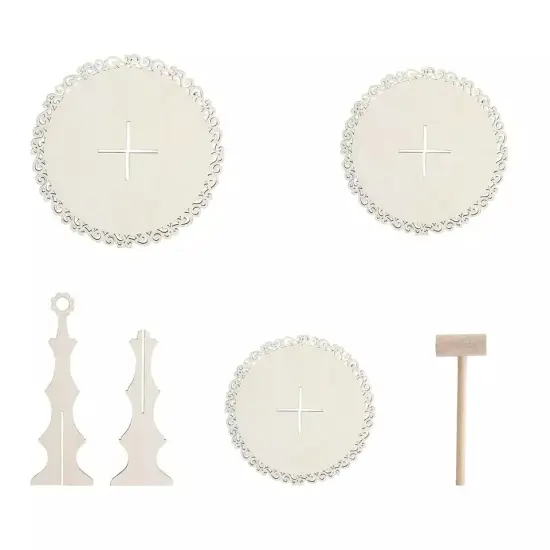 NATURAL 16" Wooden 3 Tier Cupcake Dessert DISPLAY STAND {2}