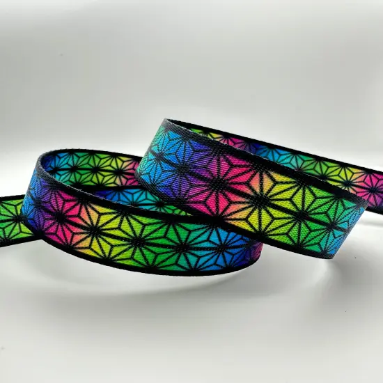 Rainbow Kaleidoscope1&rdquo; Seatbelt Webbing {1}