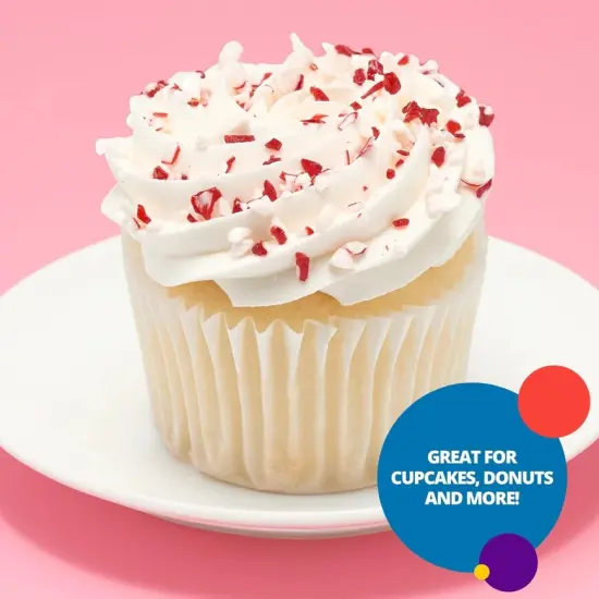 DecoPac Peppermint Crushed Candy Bits, Sugar Decorations For Cakes, Toppings, Cupcakes, and Drinks, Red and White, Mint Flavor, 16oz Pack {4}