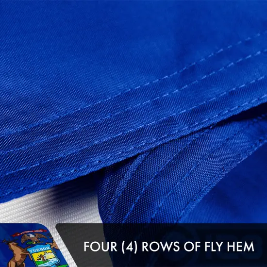 Michigan State Flag 210D Embroidered Polyester 3x5 Ft - Double Sided 2ply {5}