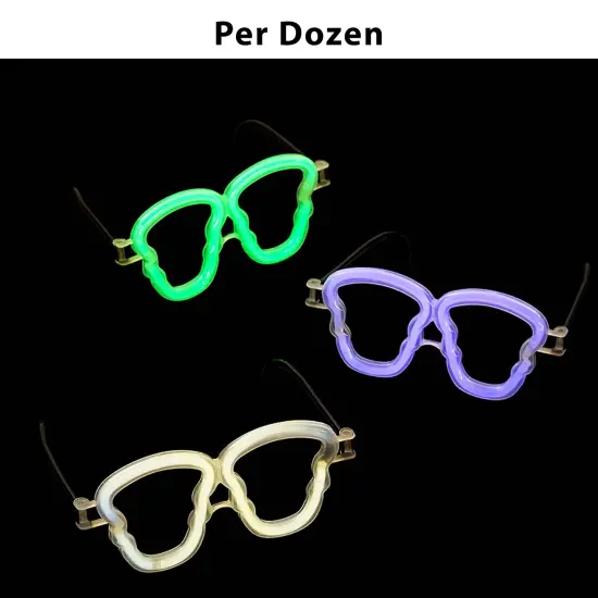 Kids Skull-Shaped Glow Glasses 12 Pieces {1}