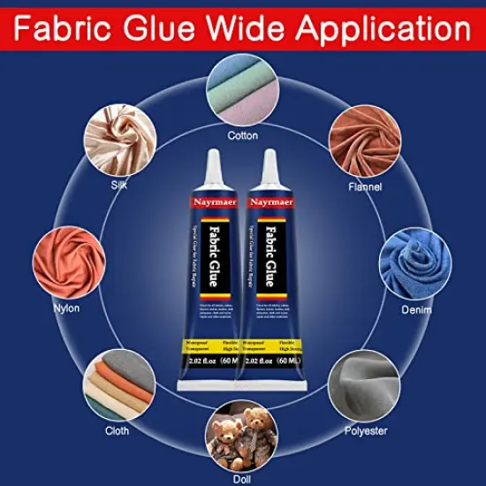 Fabric Glue, Permanent Clear Washable Clothing Glue for All Fabrics, Cotton, Flannel, Denim, Leather, Polyester, Doll Repair, 24 Hours Dry and Waterproof (Fabric Glue) {6}