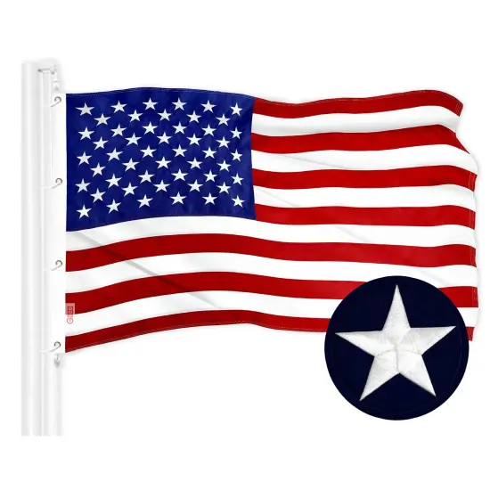 American Flag 300D Embroidered Polyester 8x12 Ft {1}