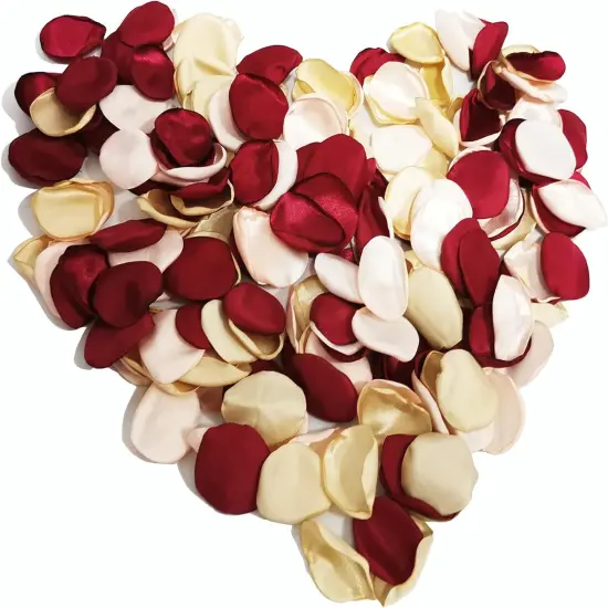 200PCS Silk Rose Petals Burgundy Gold Pink Wedding Supplies Flower Girl Basket Table Aisle Runner Confetti Valentine's Day Decoration {1}