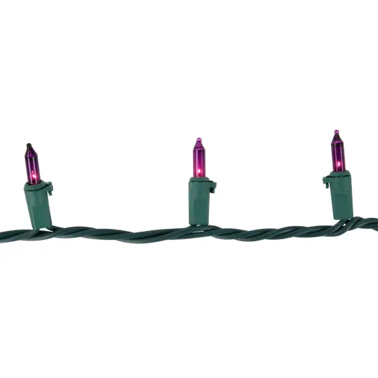 Brite Star Mini Christmas Light Set - Purple - 49.6ft - Green Wire - 100ct {5}