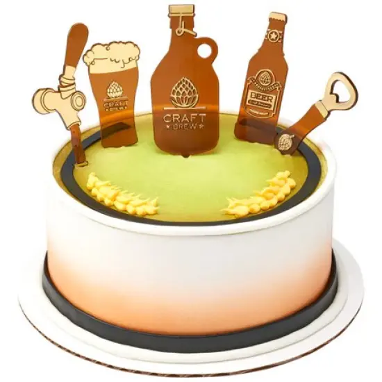 Craft Brew Bourbon Beer Tap Bottle Opener Glass Jug Set Cake Kit {4}