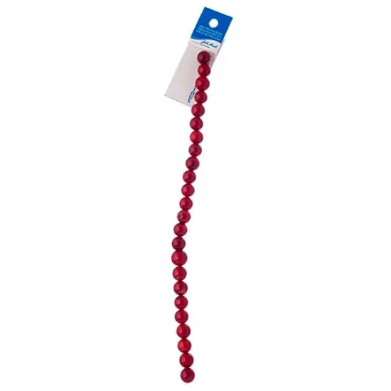 Earth's Jewel 8" Bamboo Coral Natural Dyed Semi-Precious Round Strung Bead {3}