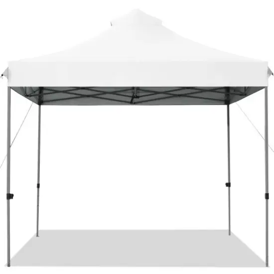 10' x 10' Portable Pop Up Canopy Event Party Tent Adjustable with Roller Bag White {3}