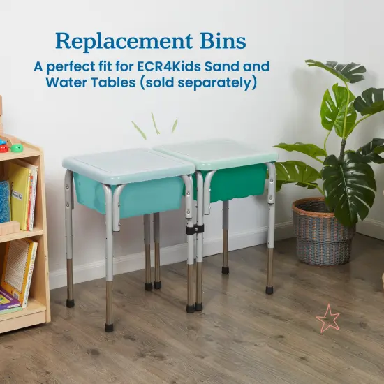 Square Bin with Lid, Storage Containers, 2-Pack Emerald {5}