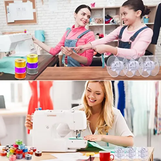 25 Pieces Bobbins for Sewing Machine, Sa156 Bobbins, Bobbins Class 15, Sewing Accessories, Plastic Bobbin with Case(1 Box) {5}