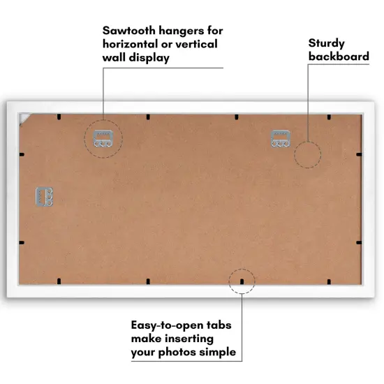 Americanflat 10x20 Collage Picture Frame - Displays (3) 5x7 Photos with Mat or (1) 10x20 Photo without Mat - Wall Gallery Decor - Plexiglass Cover - Hanging Hardware - Black {5}