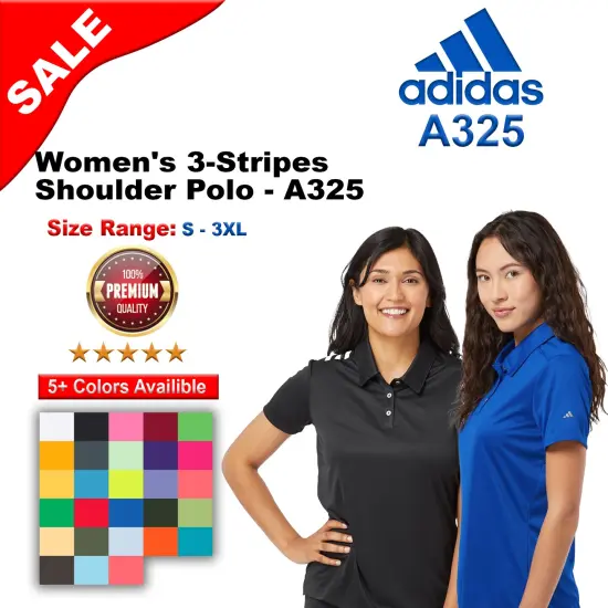 Adidas&reg; Women's 3-Stripes Shoulder Polo Collegiate royal/ gr {2}