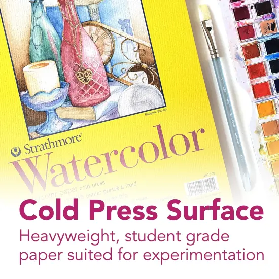 12 Sheets Watercolor Paper Pad, Tape Bound, 11x15 inches, (140lb/300g) - Artist Paper for Adults and Students - Watercolors, Mixed Media, Markers and Art Journaling {5}