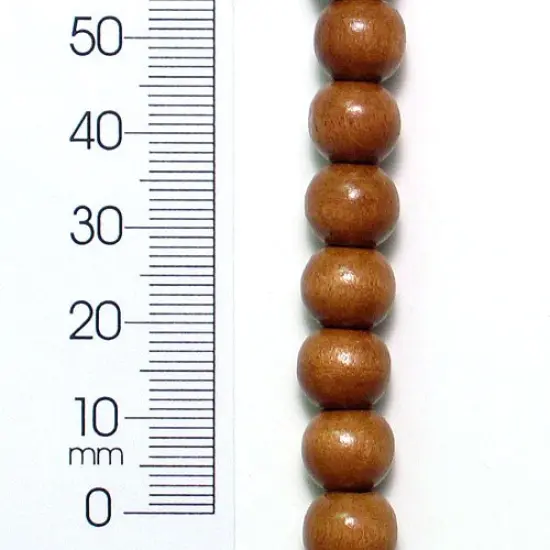 6 Packs of Wood Beads 10mm Round Taupe 3/8" Strand {1}