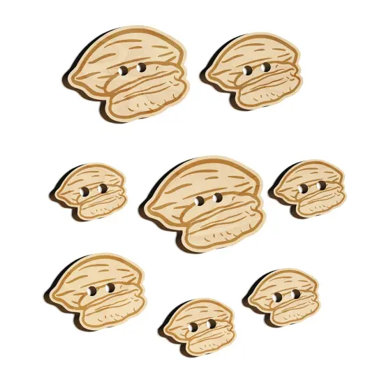 Pecan Nut Drawing Wood Buttons for Sewing Knitting Crochet DIY Craft {7}