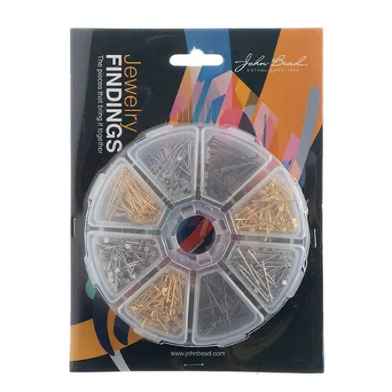 John Bead 8-Slot Head Pins Jewelry Findings Kit Assortment, 1030pcs {3}