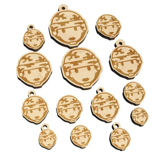 Occupation Military Soldier Woman Icon Mini Wood Shape Charms Jewelry DIY Craft {7}