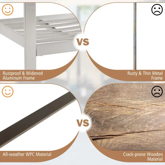 Costway Patio Aluminum Armchair Outdoor Single Sofa Chair with Cushions & Armrests Lawn {5}