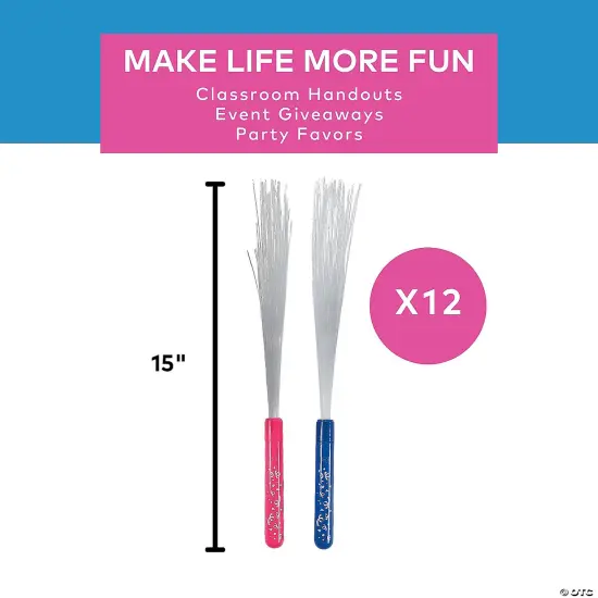 15" Confetti Print Pattern Fiber Optic Light-Up Wand Toys - 12 Pc. {3}