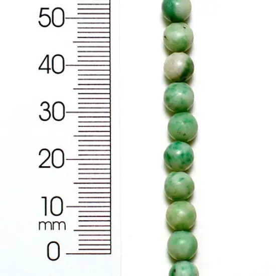 6 Packs of Green Spot Jade 6mm Round Beads {1}