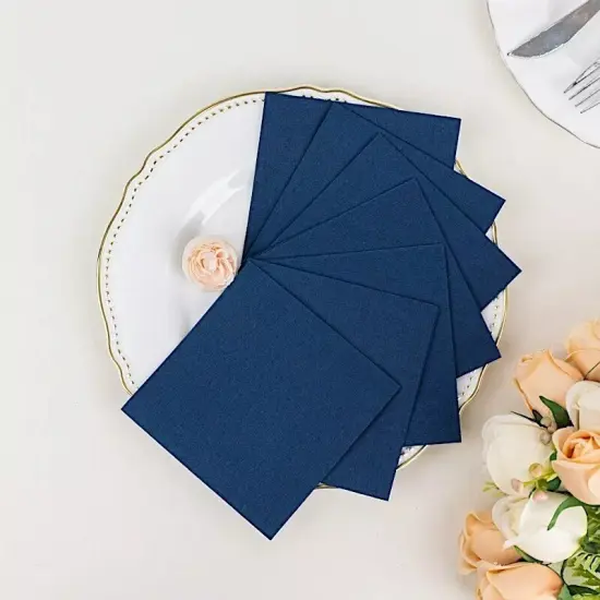 NAVY BLUE 20 Square 10" x 10" Airlaid Paper Disposable Cocktail NAPKINS {2}