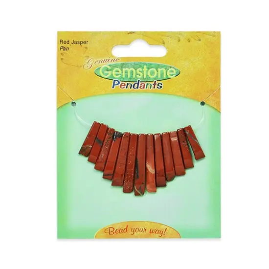 6 Packs of Red Jasper Fan Pendant Pack of 13 {1}