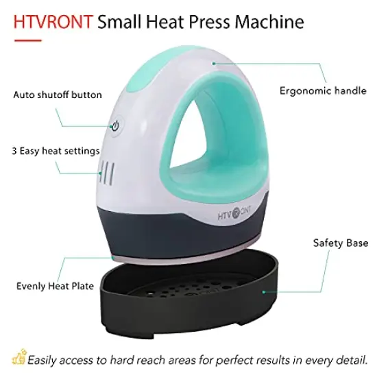Heat Press Small Heat Press Machine for T Shirts, Small Heat Press Iron Press for Heating Transfer(Mint Green) {1}