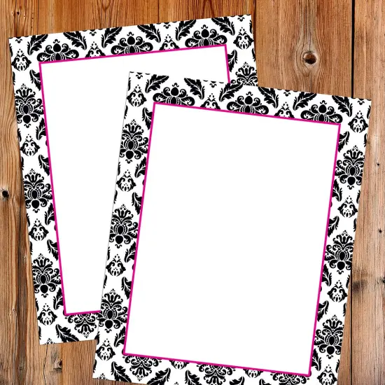 Great Papers! Black and White Damask Stationery Letterhead, Invitations and Announcements, Printer Friendly, 8.5"x11", 80 Pack {3}